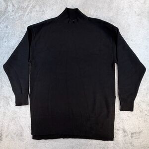 Express Wrap Sweater Women’s Large Ribbed Knit V-Neck Black